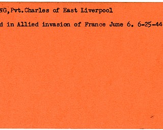 World War II, Vindicator, Charles Manning, Pvt., East Liverpool, killed, France, Allied Invasion, 1944