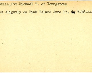 World War II, Vindicator, Michael T. Mascarella, Youngstown, wounded, Biak Island, 1944