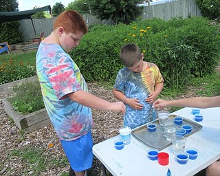 Neighbors | Jessica Harker .Izzy and Jackson Zink participated in a science experiment where they learned about how much liquid clouds can hold before it rains at Fellows Riverside Gardens.