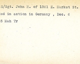World War II, Vindicator, John H. Alef, Warren, wounded, Germany, 1945, Mahoning, Trumbull