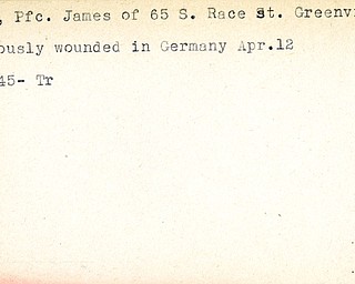 World War II, Vindicator, James Allen, Greenville, wounded, Germany, 1945, Trumbull
