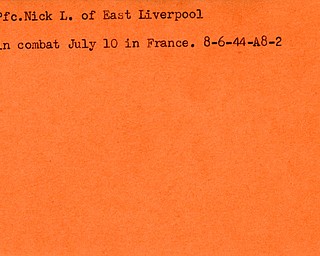 World War II, Vindicator, Nick L. Aloi, East Liverpool, killed, France, 1944