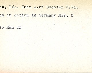 World War II, Vindicator, John A. Alpino, Chester, West Virginia, wounded, Germany, 1945, Mahoning, Trumbull
