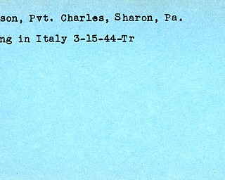 World War II, Vindicator, Charles Anderson, Sharon, missing, Italy, 1944, Trumbull