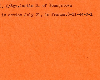 World War II, Vindicator, Austin D. Andrews, Youngstown, killed, France, 1944