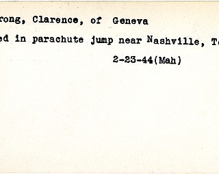 World War II, Vindicator, Clarence Armstrong, Geneva, wounded, Nashville, Tennesse, 1944, Mahoning