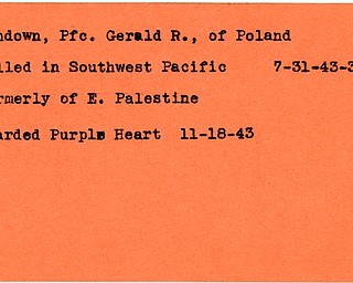 World War II, Vindicator, Gerald R. Ashdown, Poland, killed, Pacific, 1943, East Palestine, purple heart