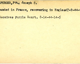 World War II, Vindicator, Joseph S. Asperger, wounded, France, 1944, purple heart