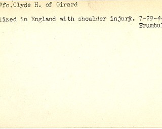 World War II, Vindicator, Clyde H. Aubel, hospitalized, injury, Trumbull, 1944, England