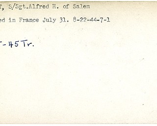 World War II, Vindicator, Alfred H. August, Salem, wounded, France, 1944, 1945, Trumbull