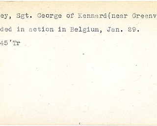 World War II, Vindicator, George Bailey, Kennard, Greenville, wounded, Belgium, 1945, Trumbull