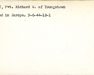 World War II, Vindicator, Richard W. Bailey, Youngstown, wounded, Europe, 1944