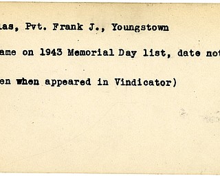 World War II, Vindicator, Frank J. Balas, Youngstown, 1943, no date