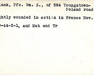 World War II, Vindicator, William S. Balluck, Youngstown, wounded, France, 1944, Mahoning, Trumbull
