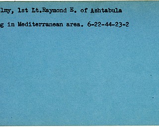 World War II, Vindicator, Raymond E. Barthelmy, Ashtabula, missing, Mediterranean, 1944
