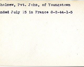 World War II, Vindicator, John Bartholmew, Youngstown, wounded, France, 1944