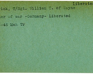 World War II, Vindicator, William T. Battrick, Wayne, Prisoner, Germany, liberated, 1945, Mahoning, Trumbull