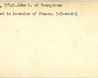 World War II, Vindicator, John S. Bayis, Youngstown, wounded, France, 1944