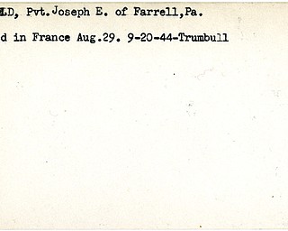 World War II, Vindicator, Joseph E. Bechtold, Farrell, wounded, France, 1944, Trumbull