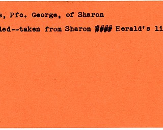 World War II, Vindicator, George Bees, Sharon, killed, Herald's list