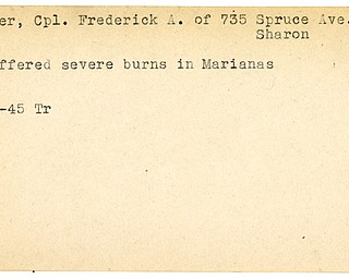 World War II, Vindicator, Frederick A. Bender, Sharon, burned, wounded, Marianas, 1945, Trumbull