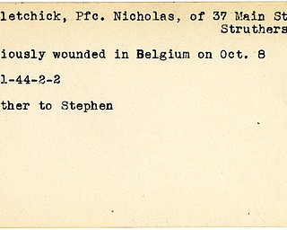World War II, Vindicator, Nicholas Berletchick, Struthers, wounded, Belgium, 1944, Stephen Berletchick