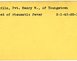 World War II, Vindicator, Henry W. Berlin, died, illness, rheumatic fever, 1943