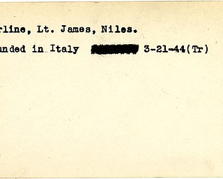 World War II, Vindicator, James Berline, Niles, wounded, Italy, 1944, Trumbull