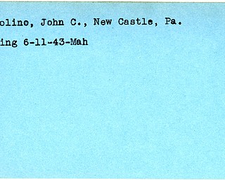 World War II, Vindicator, John C. Bertolino, New Castle, missing, 1943, Mahoning