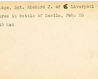 World War II, Vindicator, Richard J. Beveridge, East Liverpool, wounded, Manila, Mahoning, 1945