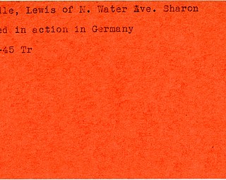 World War II, Vindicator, Lewis Biddle, Sharon, killed, Germany, 1945, Trumbull