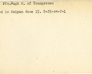 World War II, Vindicator, Hugh M. Biggs, Youngstown, wounded, Saipan, 1944