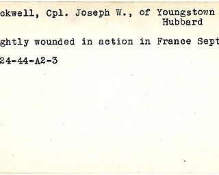 World War II, Vindicator, Joseph W. Blackwell, Hubbard, wounded, France, 1944