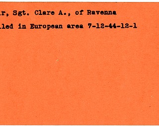 World War II, Vindicator, Clare A. Blair, killed, Europe, 1944, Ravenna
