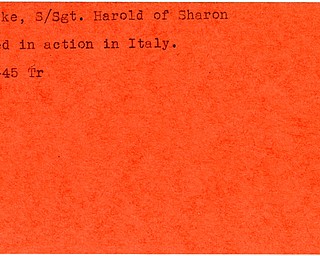World War II, Vindicator, Harold Blake, Sharon, killed, Italy, 1945, Trumbull