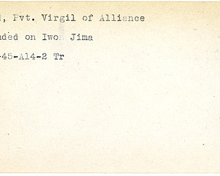 World War II, Vindicator, Virgil Bland, Alliance, wounded, Iwo Jima, 1945, Trumbull
