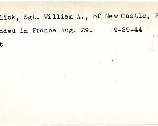 World War II, Vindicator, William A. Boalick, New Castle, wounded, France, 1944