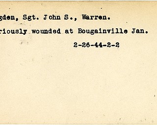 World War II, Vindicator, John S. Bogden, Warren, wounded, Bougainville, 1944