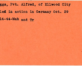 World War II, Vindicator, Alfred Boggs, Ellwood City, killed, Germany, 1944, Mahoning, Trumbull