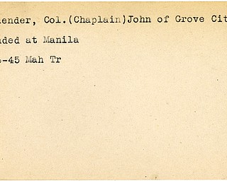 World War II, Vindicator, John Bohlender, Chaplain, Grove City, wounded, Manila, 1945, Mahoning, Trumbull