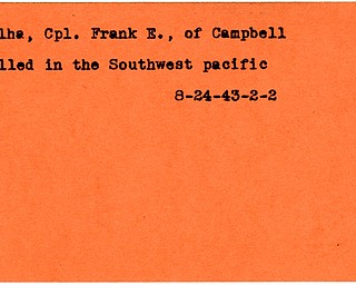World War II, Vindicator, Frank E. Bolha, Campbell, killed, Pacific, 1943