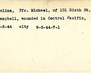 World War II, Vindicator, Michael Bolina, Campbell, wounded, Pacific, 1944, city