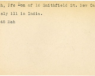 World War II, Vindicator, Don Booth, New Castle, ill, India, 1945, Mahoning