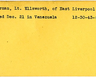 World War II, Vindicator, Ellsworth Borman, East Liverpool, died, Venezuela, 1943, Mahoning