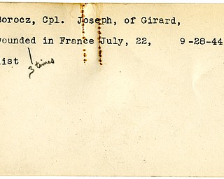 World War II, Vindicator, Joseph Borocz, Girard, wounded, France, 1944