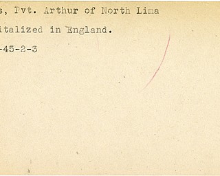 World War II, Vindicator, Arthur Bowers, North Lima, hospitalized, England, 1945