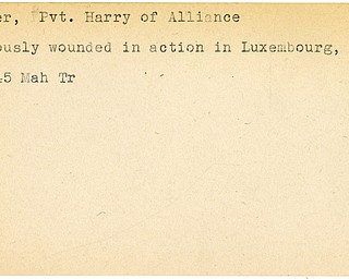 World War II, Vindicator, Harry Bowker, Alliance, wounded, Luxembourg, 1945, Mahoning, Trumbull