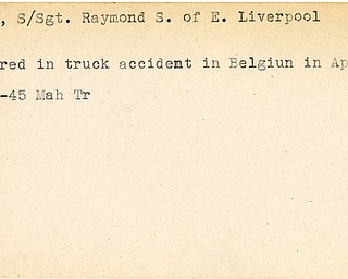 World War II, Vindicator, Raymond S. Boyd, East Liverpool, wounded, accident, Belgium, 1945, Mahoning, Trumbull