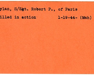 World War II, Vindicator, Robert P. Boylan, Paris, killed, 1944, Mahoning