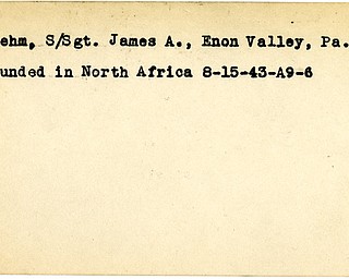 World War II, Vindicator, James A. Brehm, Enon Valley, wounded, Africa, 1943